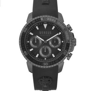 Versace Versus Black 45mm Gunmetal Watch
